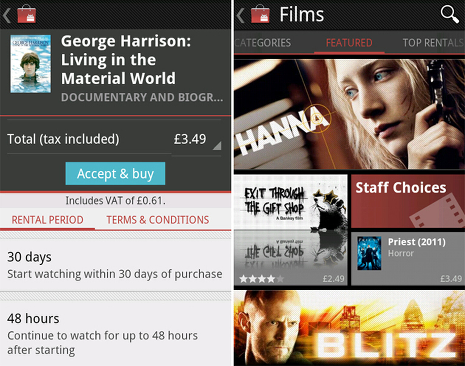 Google Films now screening in UK Android Market: Prices start at £2.49