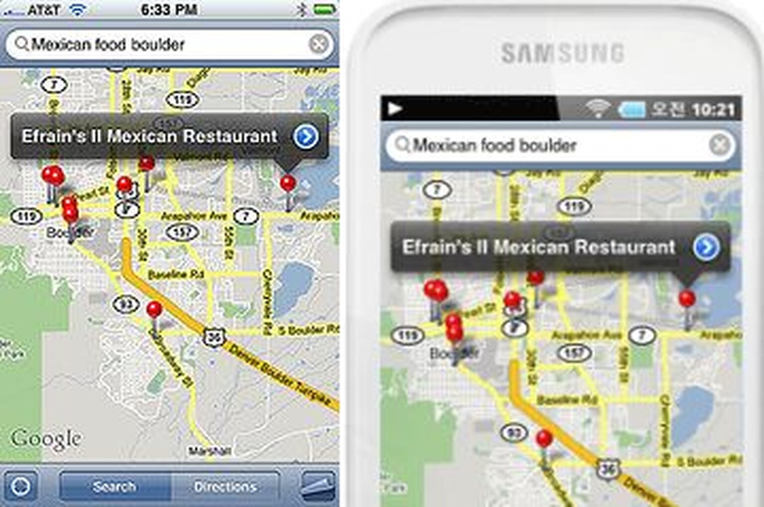 Did Samsung use iPhone screenshot on a promotional website?