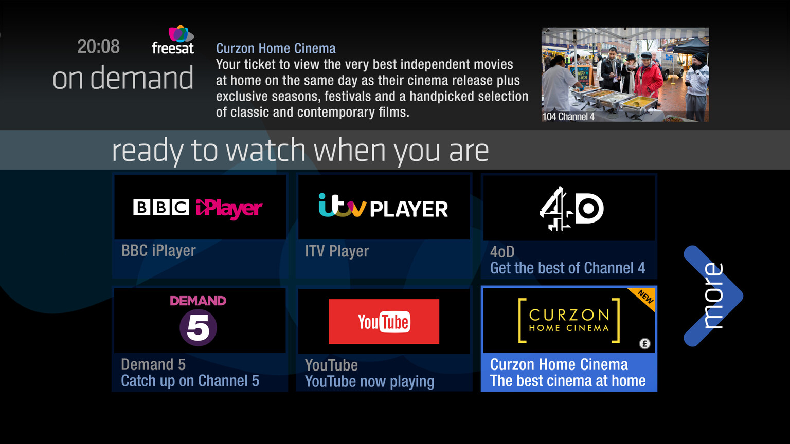 Freesat launches Curzon on demand arthouse movies app on Freetime