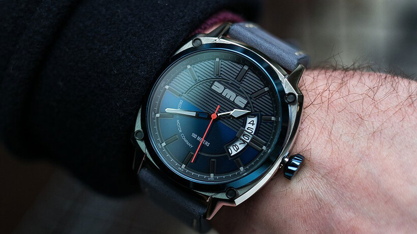 DeLorean watch by DMC in blue