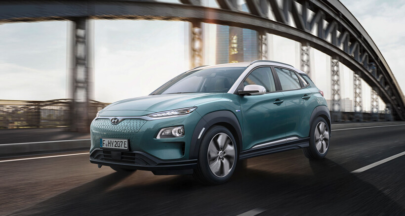Hyundai Kona Electric on the road