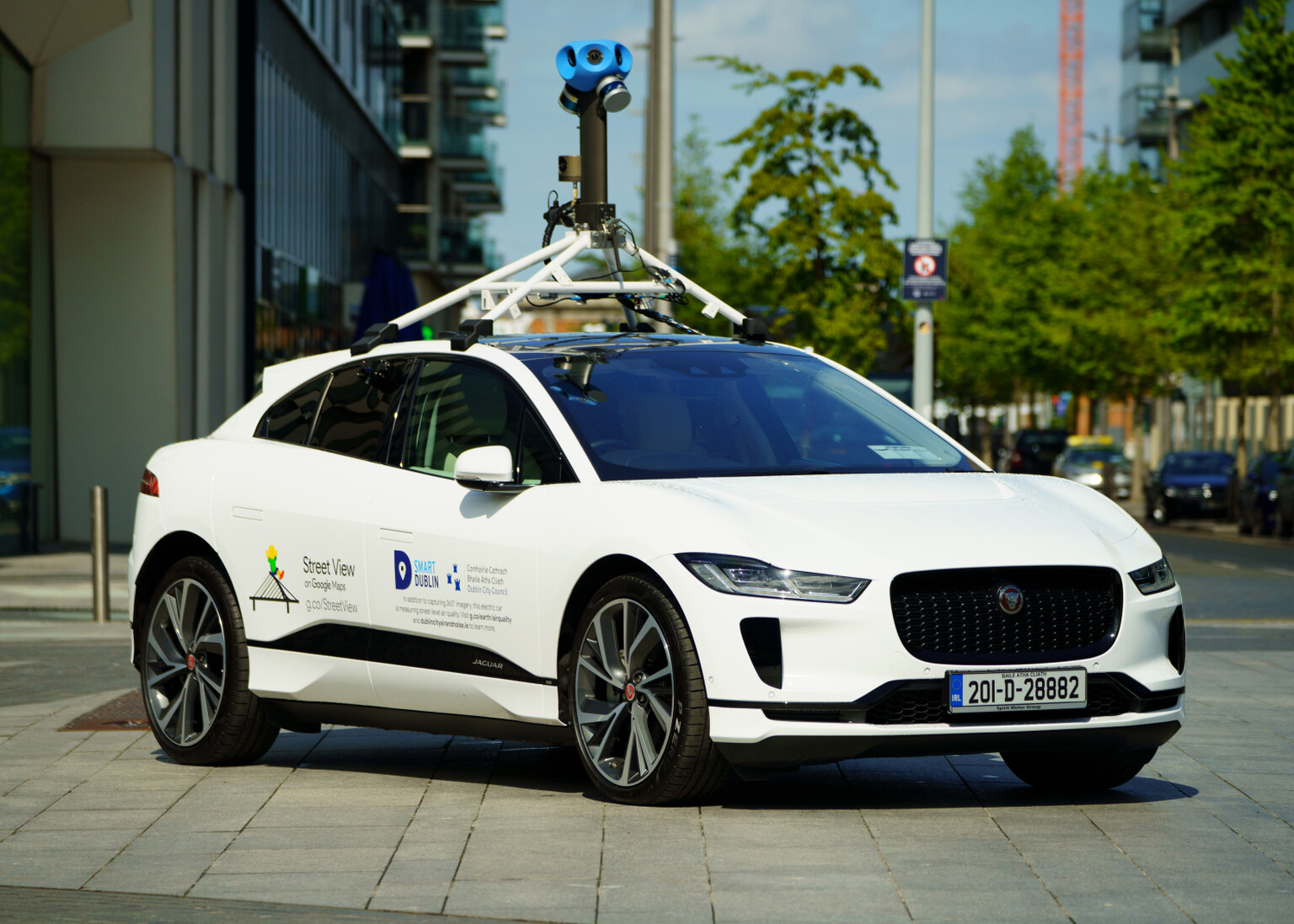 Google is using Jaguar's all-electric car to measure air quality and map the streets