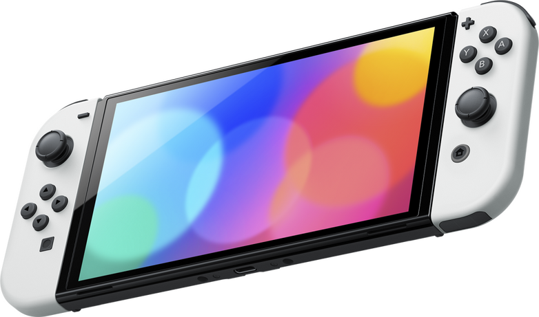 A hero shot of the new Nintendo Switch OLED Model