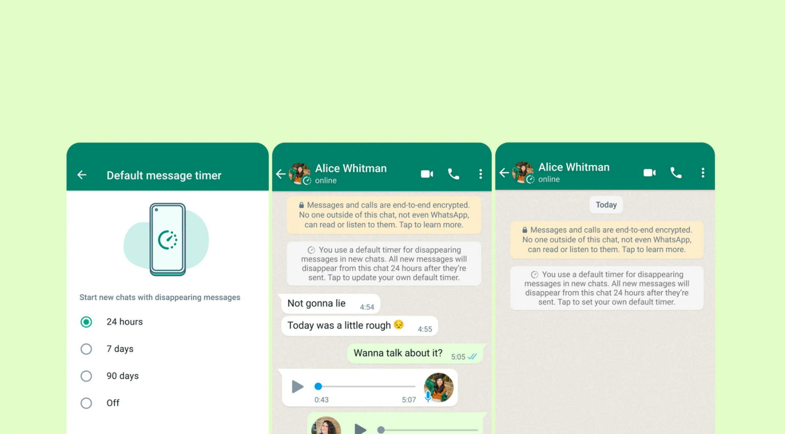 WhatsApp introduces default disappearing messages feature