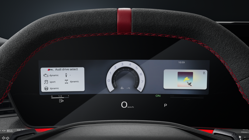 Audi A3 dashboard showing the steering wheel