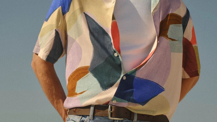 Wax London Didcot Multicolour Painted Shapes Shirt
