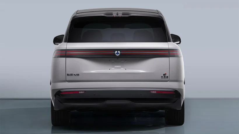Rear of a grey Denza N8
