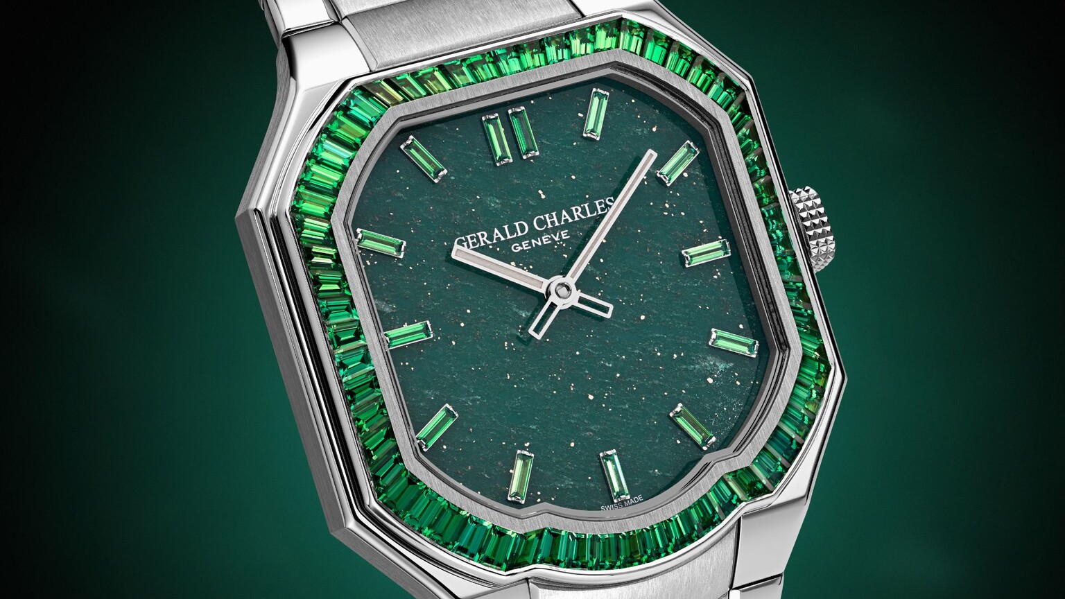 Gerald Charles unveils a trio of gem-set, stone-dialled Masterlink watches