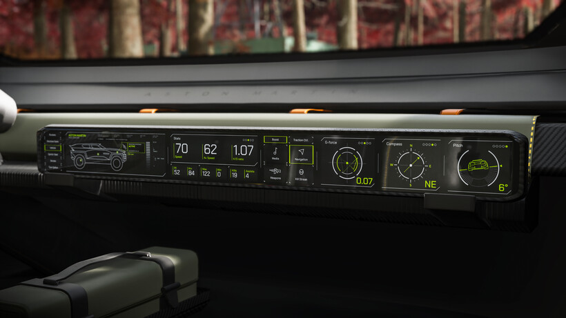 Aston Martin Dreadnought dashboard in game