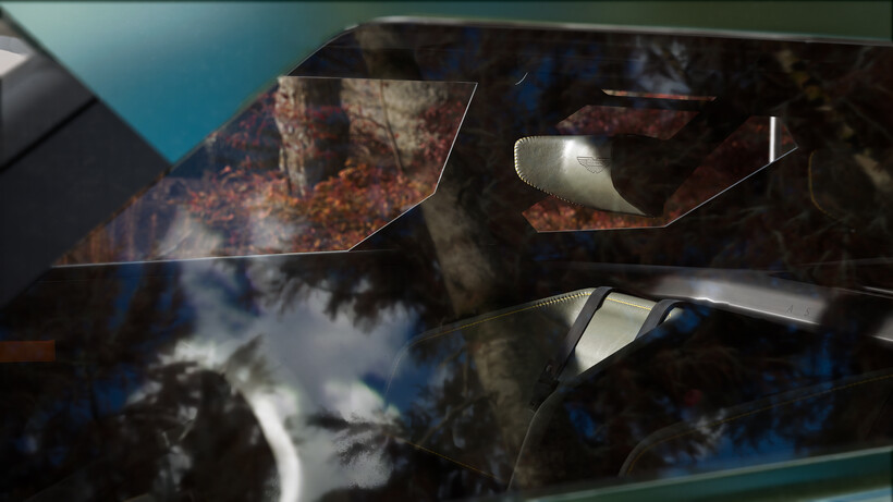 Aston Martin Dreadnought interior as seen from outside