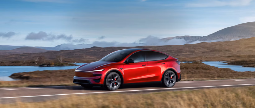 Tesla Model Y in red