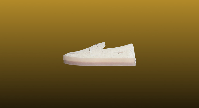 Skate Loafer 53 Crepe on a mustard to black gradient background