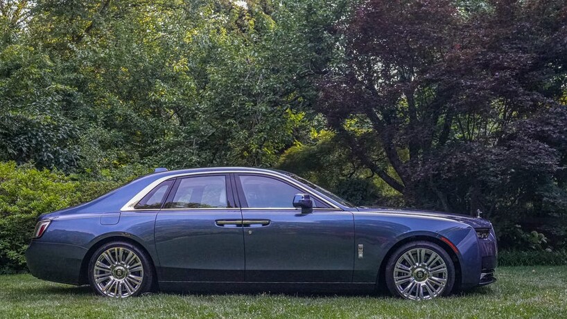 Blue anniversary rolls royce