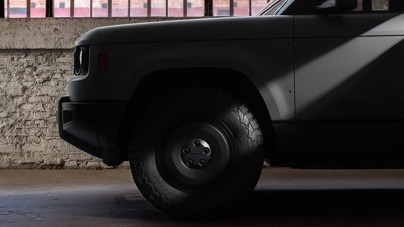 View of the front tire on the Slate Truck