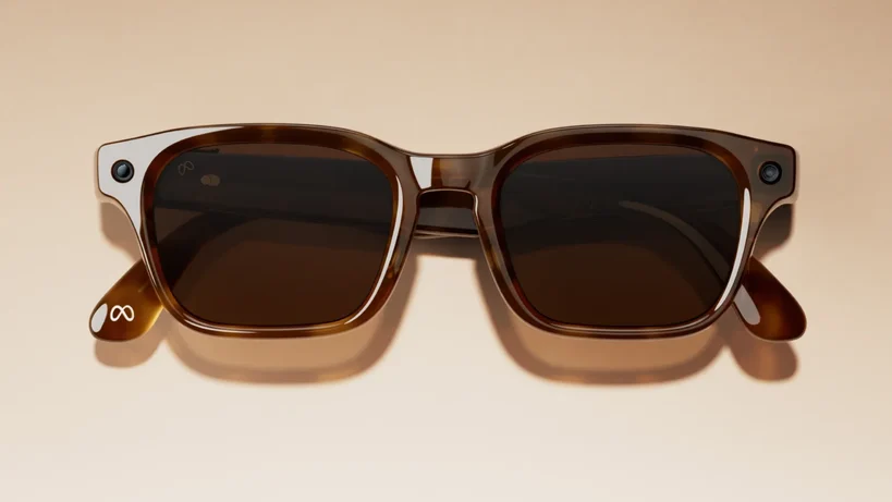 Meta Glasses on a brown background