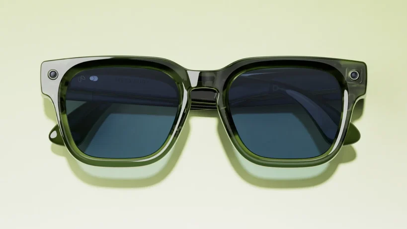 Meta Glasses on a green background