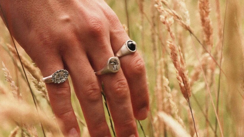 Serge DeNimes Armour collection featuring sculptural sterling silver rings, necklaces and reptile-inspired jewellery