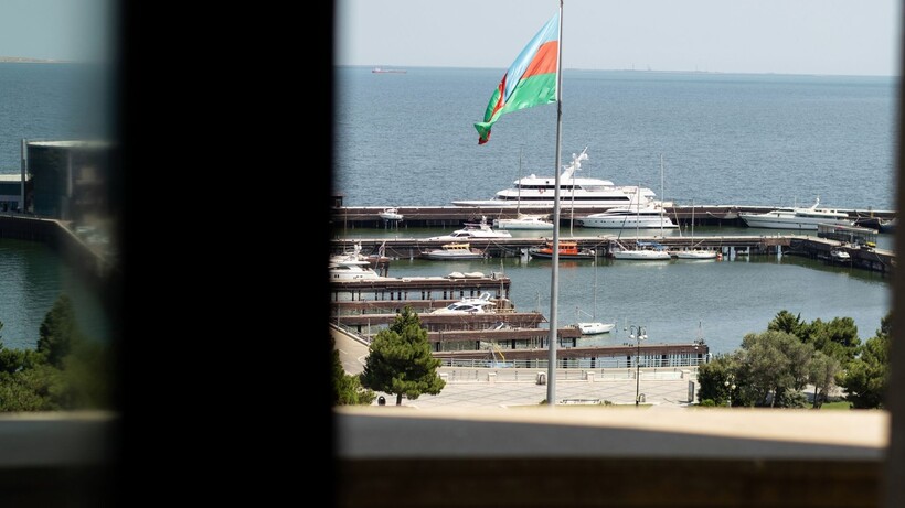 Rooftop Champagne Suite at Four Seasons Hotel Baku overlooking the Baku City Circuit and Caspian Sea