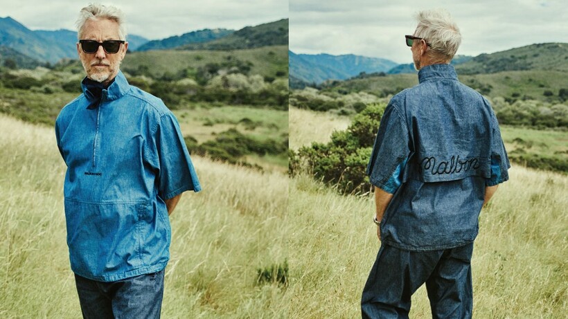 GDC x Malbon Golf denim chambray collection featuring lightweight golf tops and trousers in blue tones