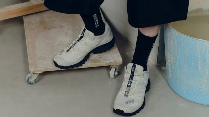 Salomon XT-4 OG sneakers in Pearl Blue, Grisaille and Vanilla Ice with technical trail-inspired detailing
