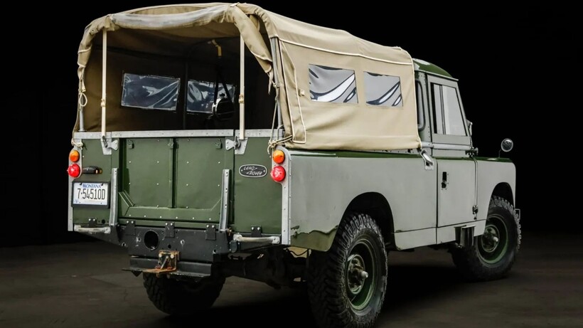 Bronze Green 1959 Land Rover Series II pickup formerly owned by Daniel Craig and Rachel Weisz