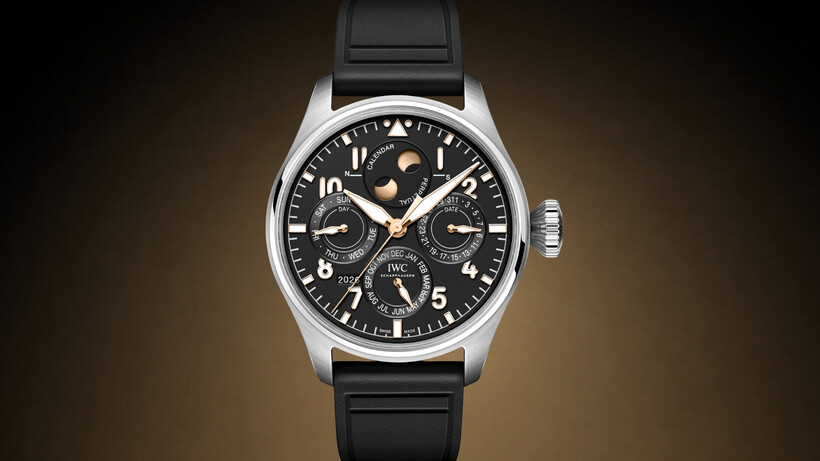 IWC Big Pilot’s Watch Perpetual Calendar ProSet 140 Years Mercedes-Benz with black dial and gold details