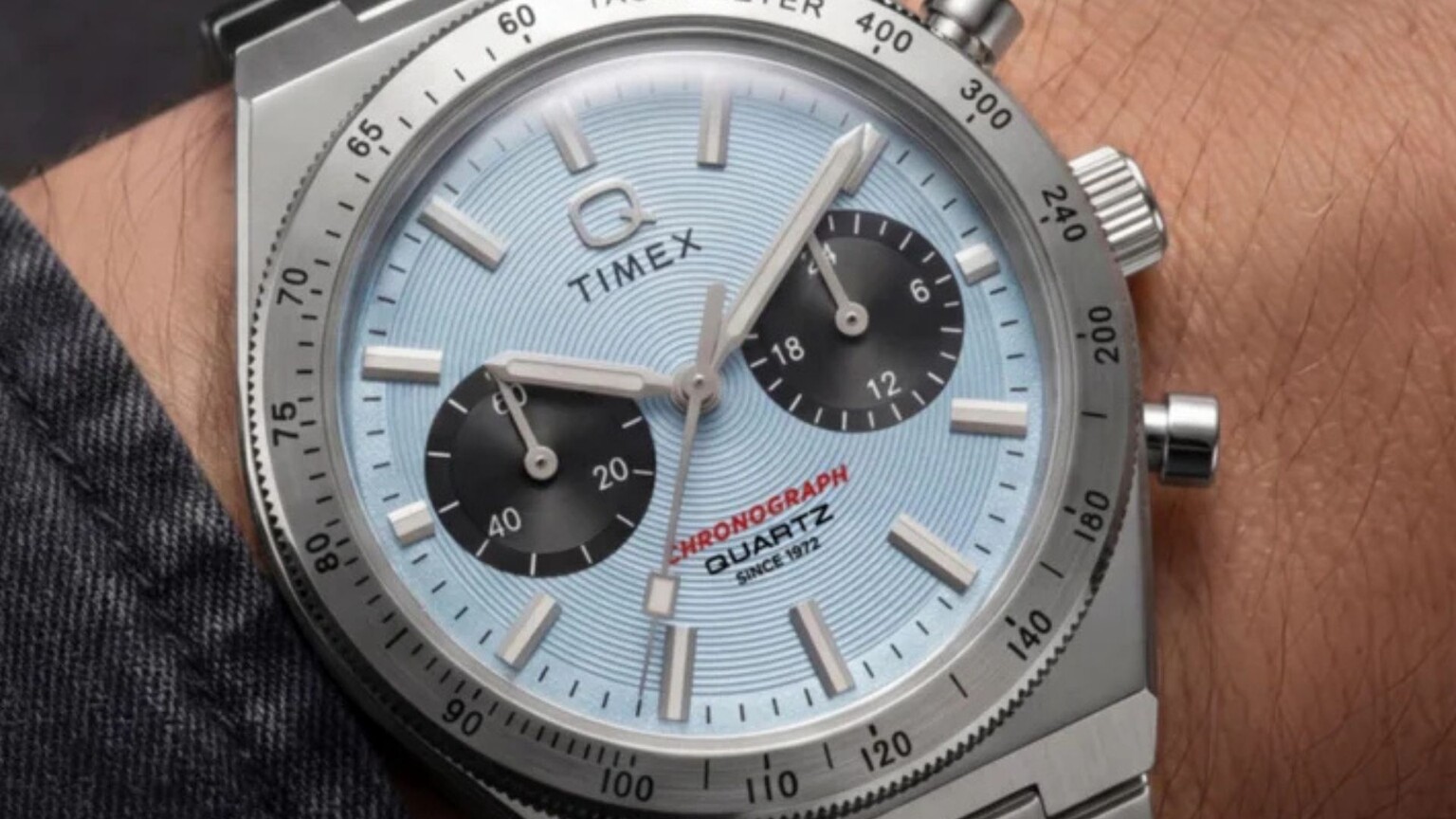 Timex continues integrated bracelet frenzy with a quartz chronograph