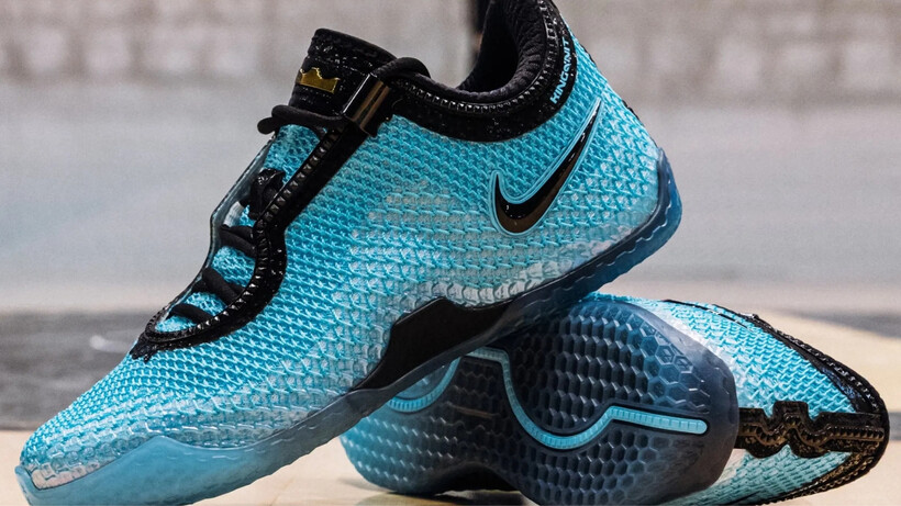 Nike LeBron 24 Shooting Star basketball shoes in bright blue with black details and translucent outsole