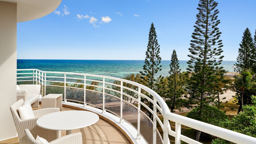 Le Domaine Déva resort in New Caledonia surrounded by tropical landscape and overlooking the South Pacific
