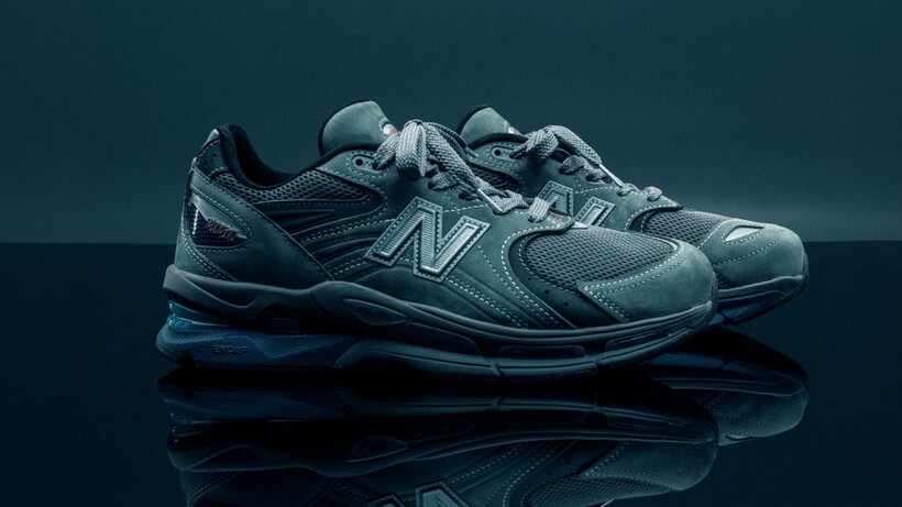 New Balance Made in USA 2040v5 sneakers in grey Horween nubuck leather and mesh