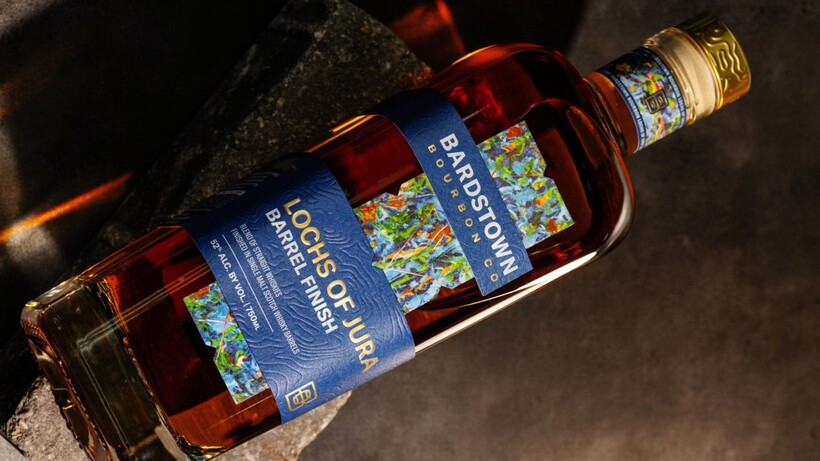 Bardstown Bourbon Company Lochs of Jura Barrel Finish whiskey with illustrated bottle label