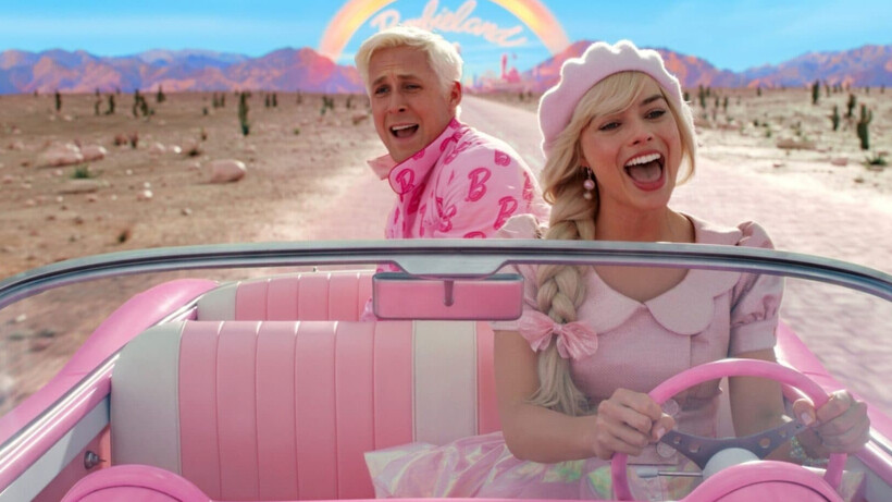 Margot Robbie as Barbie and Ryan Gosling as Ken in the 2023 Barbie movie