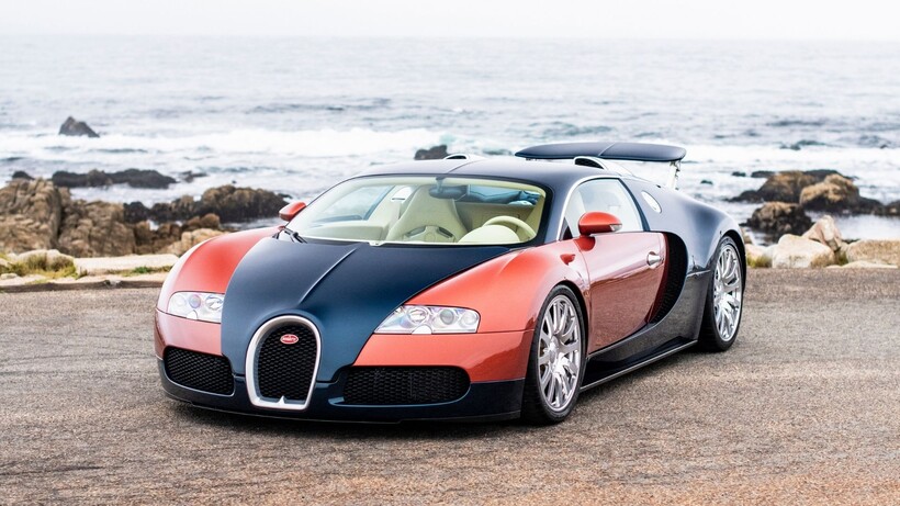 Restored Bugatti Veyron in Rouge Rembrandt and Petrol Blue through the La Maison Pur Sang programme