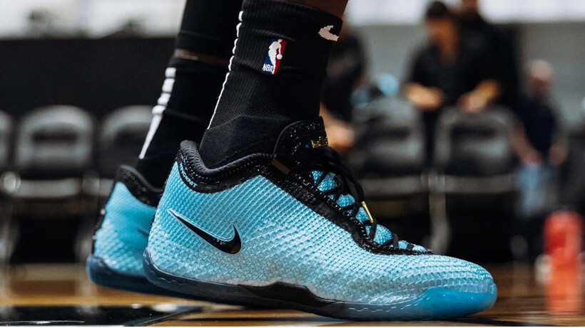 Nike LeBron 24 Shooting Star basketball shoes in bright blue with black details and translucent outsole