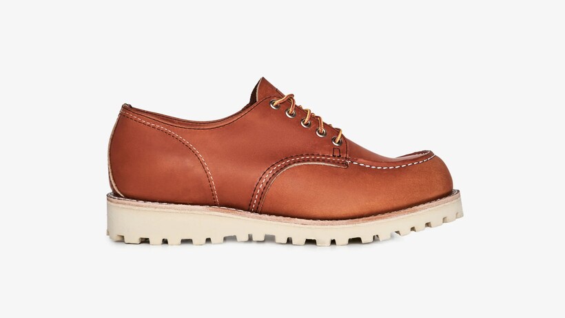 Red Wing x Malbon Moc Oxford golf shoes in Oro Legacy leather with Traction Tred sole