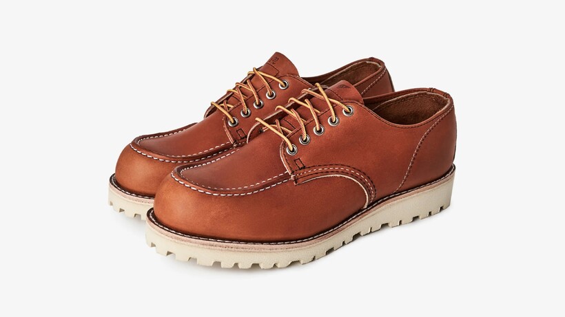 Red Wing x Malbon Moc Oxford golf shoes in Oro Legacy leather with Traction Tred sole