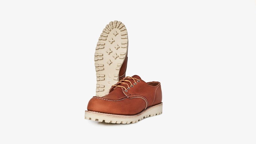 Red Wing x Malbon Moc Oxford golf shoes in Oro Legacy leather with Traction Tred sole