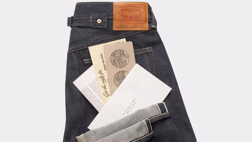Levi’s Vintage Clothing 1942 501 jeans in rigid dark selvedge denim with cinch-back waist