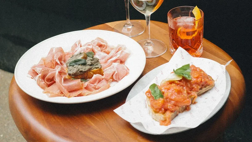 Food at one of the Felice Restaurants