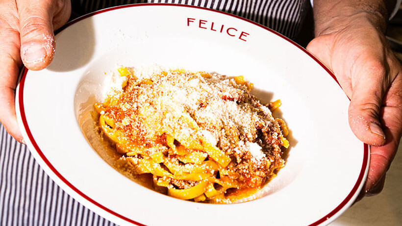 Pasta at one of the Felice Restaurants