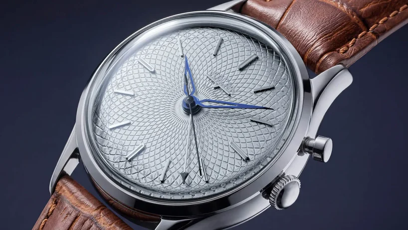 Brown strapped Cricket Titan Watch close up