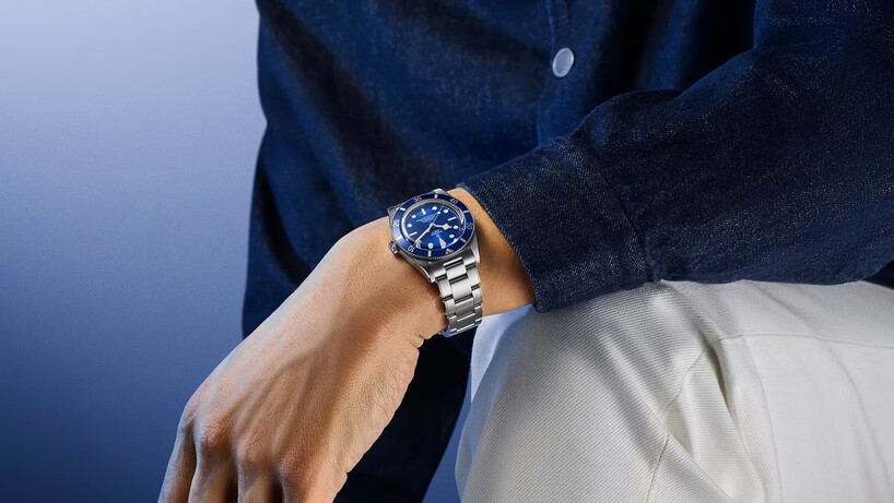 Blue Tudor Black Bay on a wrist